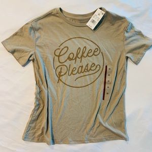 SOLD- ‘Coffee please’ shirt NWT XS